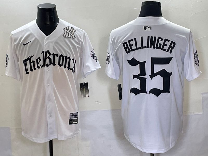 Men 2025 New York Yankees 35 Bellinger White Five generations Joint Name Nike MLB Jersey style 9
